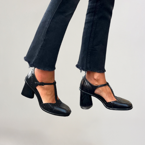 Bjørks™ | Klassiske T-bar sko med vintage-hæl