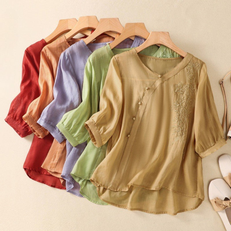 Bjørks™ | Elegant bluse med broderte detaljer