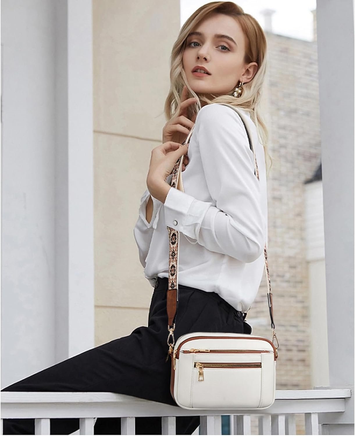 Bjørks™ | Elegant crossbody-veske med mønstret justerbar stropp
