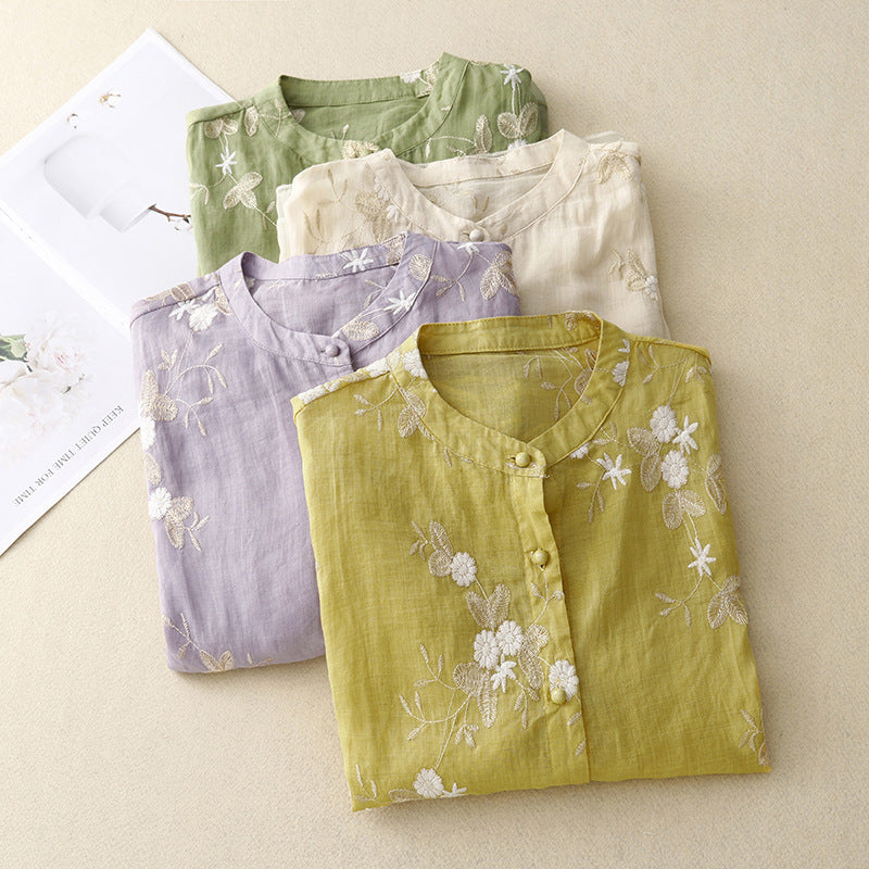 Bjørks™ | Bluse med broderte blomster