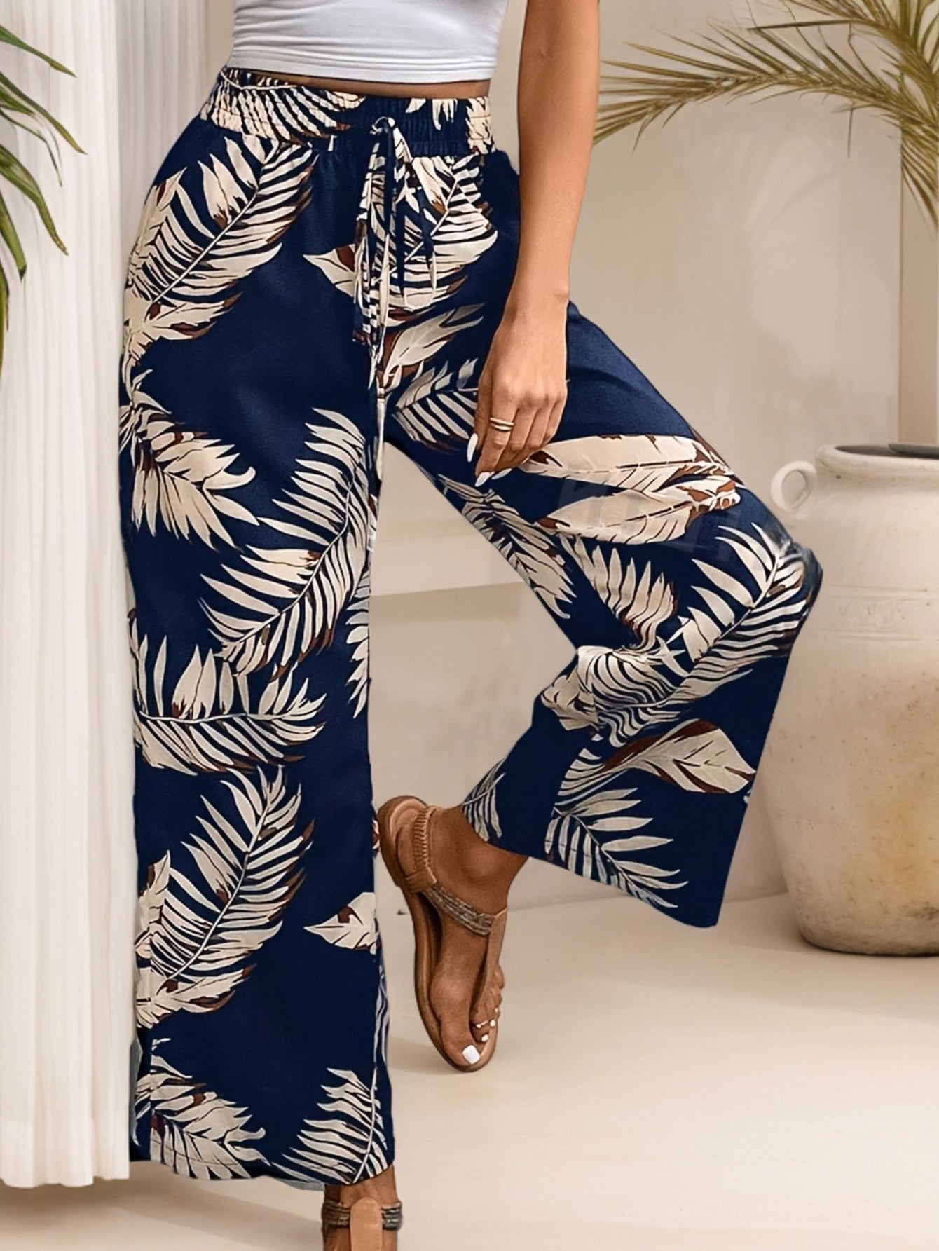 Bjørks™ | Lett dame sommerbukse med blomsterprint