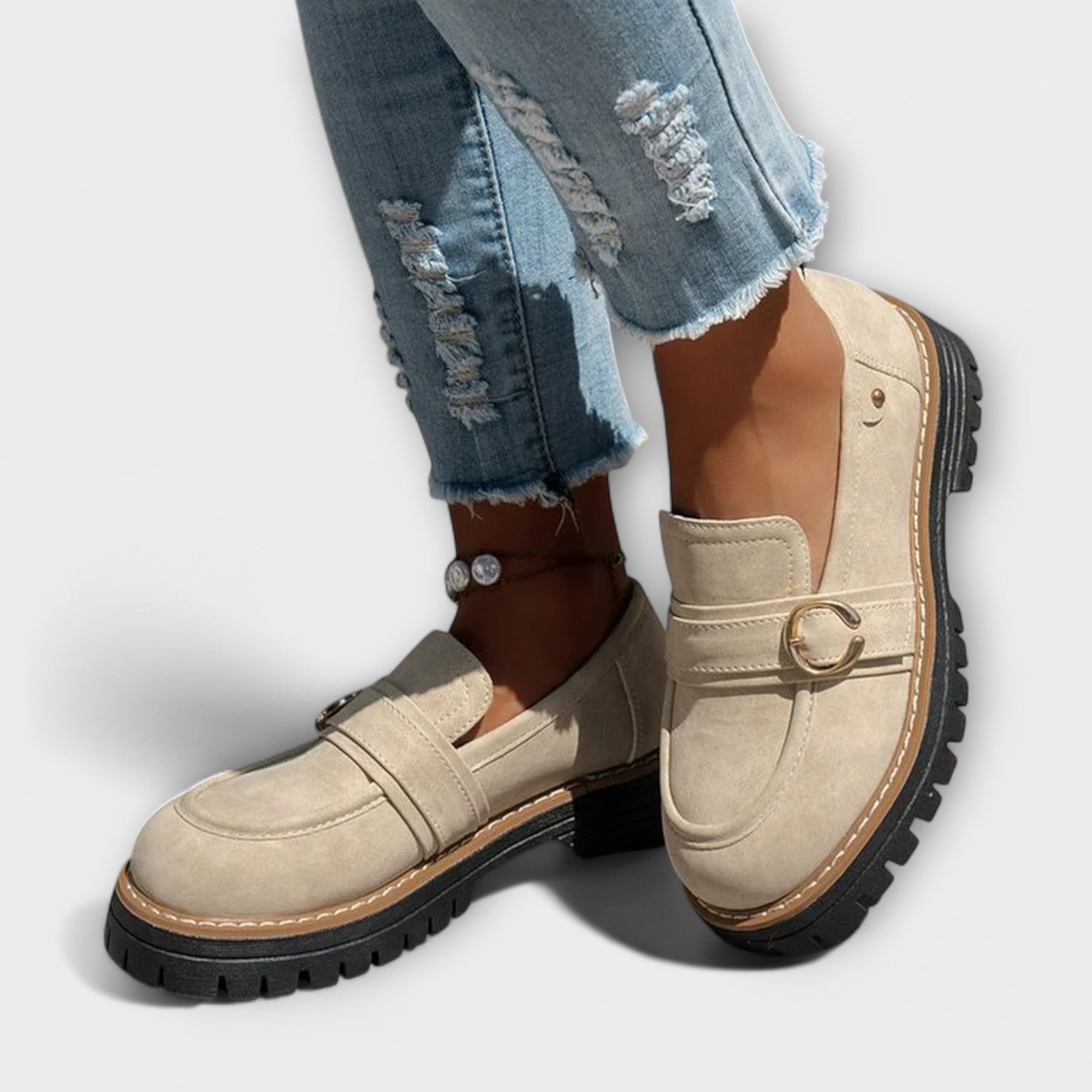 Bjørks™ | Loafers med gullspenne