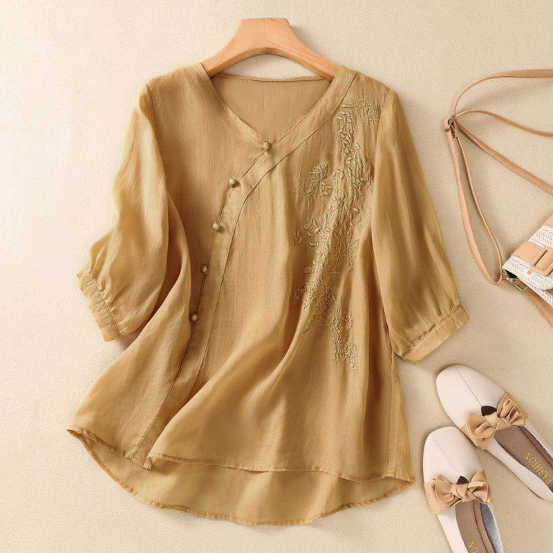 Bjørks™ | Elegant bluse med broderte detaljer