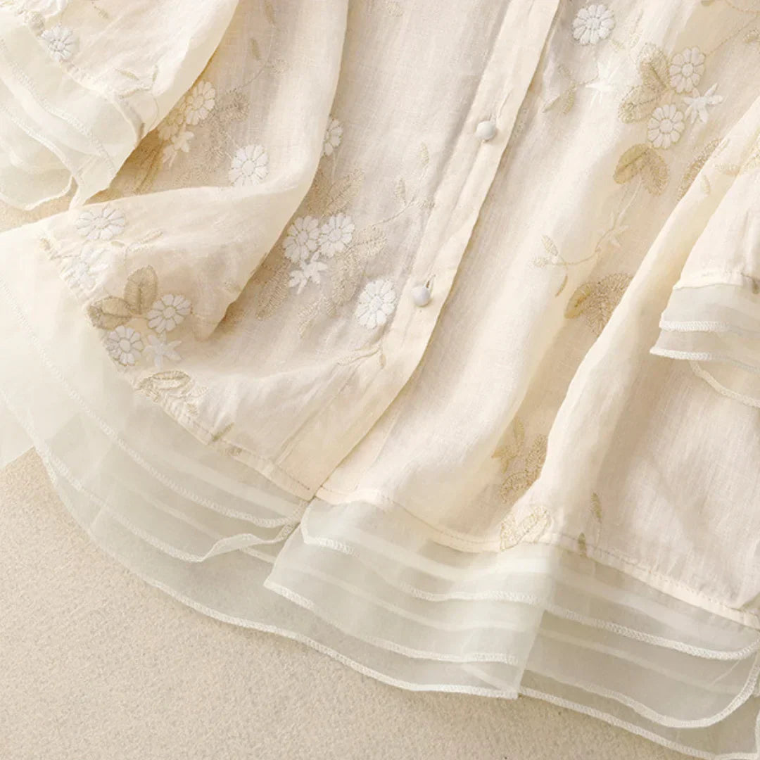 Bjørks™ | Bluse med broderte blomster