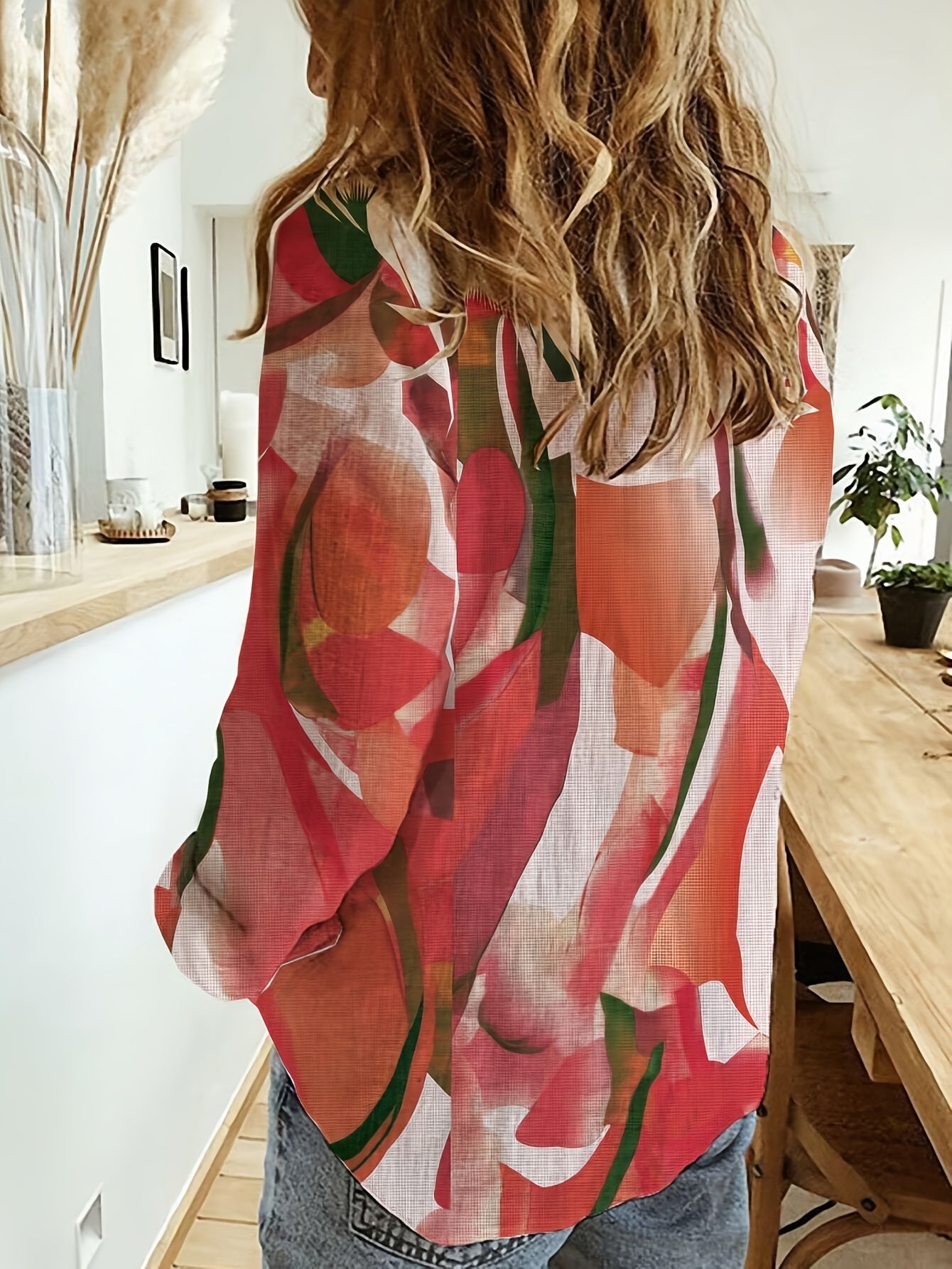 Bjørks™ | Kunstnerisk blomstermønstret skjortebluse