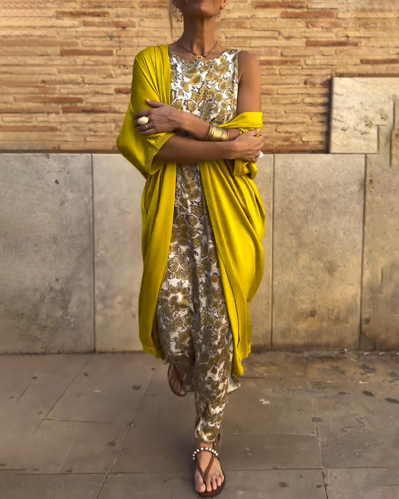 Bjørks™ | Elegant sett med kjole og drapert jakke