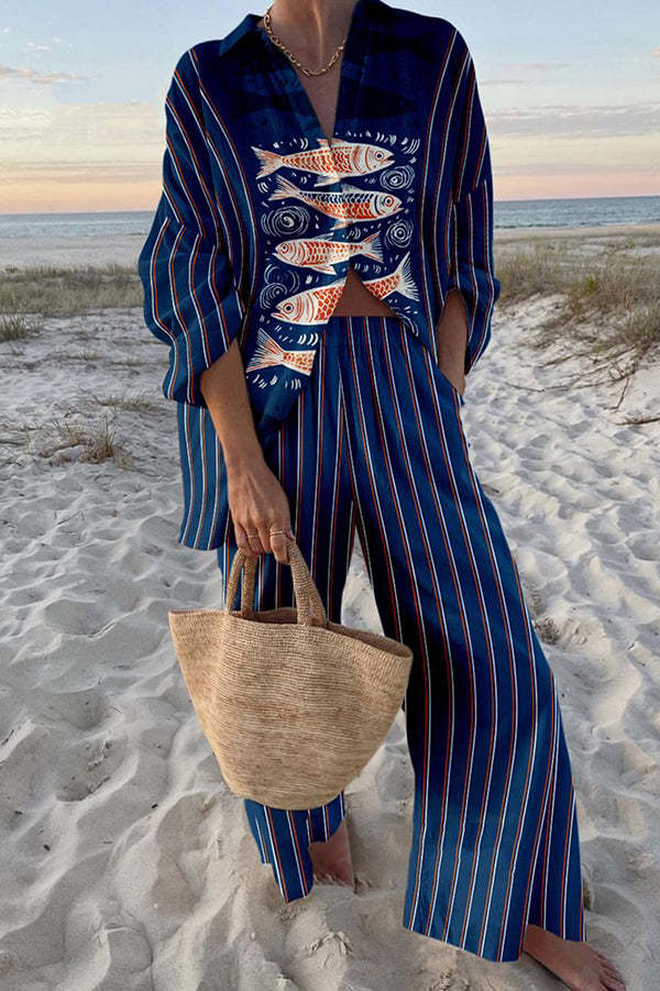 Bjørks™ | Linsett med blå Koi-mønster