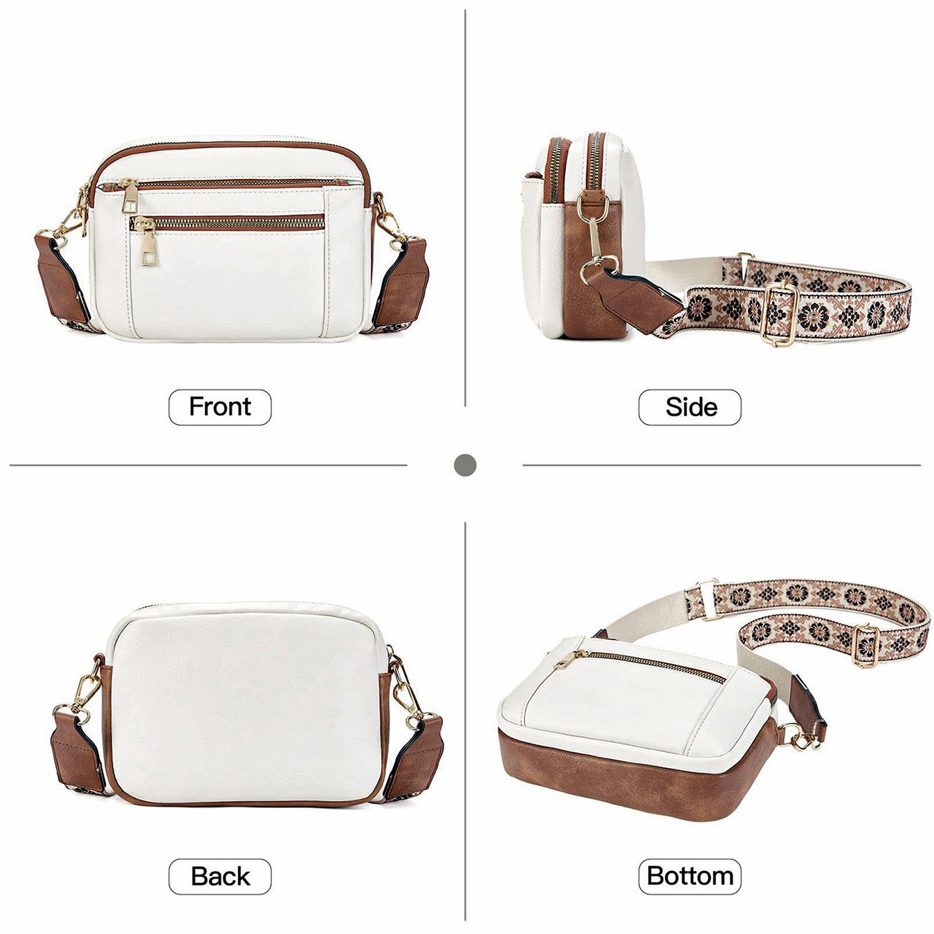 Bjørks™ | Elegant crossbody-veske med mønstret justerbar stropp