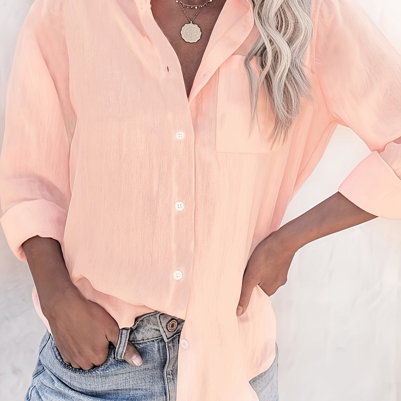 Bjørks™ | Myk og luftig skjortebluse med brystlomme