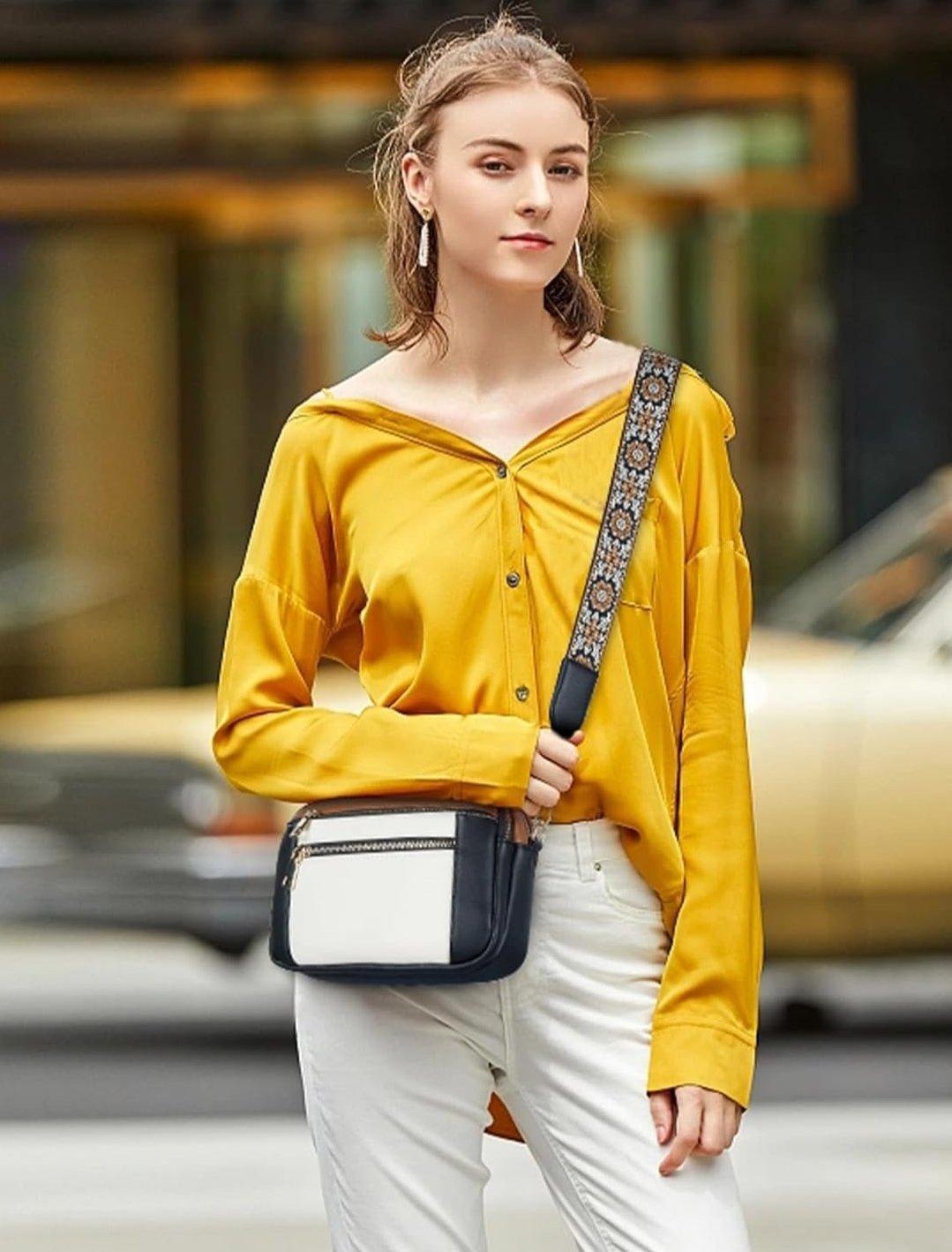 Bjørks™ | Elegant crossbody-veske med mønstret justerbar stropp